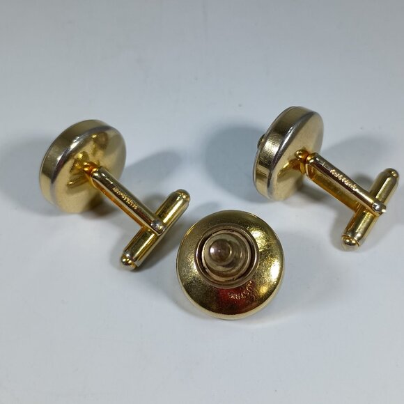 Vintage 50's Gambling Roulette Wheel Cufflinks Lapel Pin Good Luck Charm Austria - Picture 4 of 6